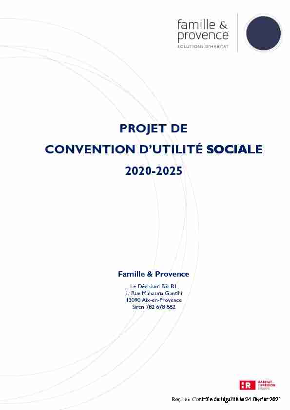 Approbation de la Convention dUtilité Sociale de SA HLM Famille et