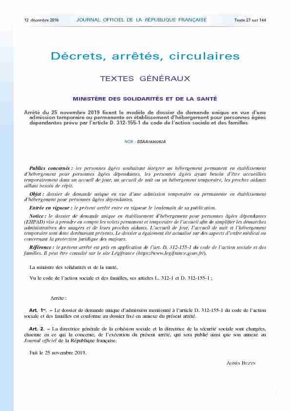 Journal officiel de la République française - N° 288 du 12 décembre