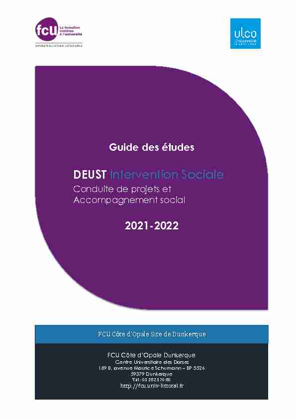 Guide des études DEUST intervention Sociale / 2021-2022