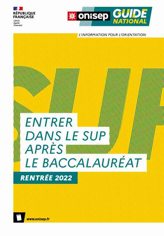 [PDF] ENTRER DANS LE SUP APRÈS LE BACCALAURÉAT - Oriane