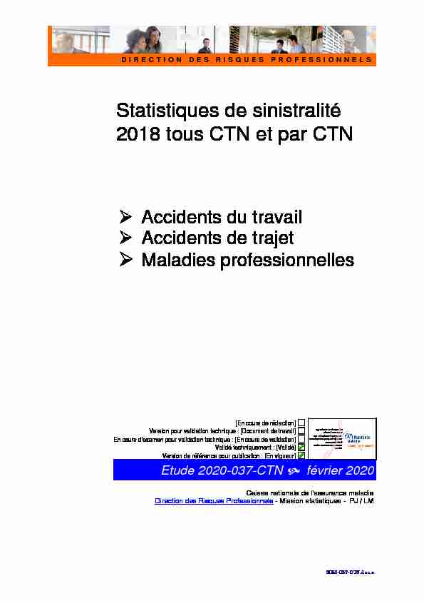 Statistiques de sinistralité 2018 tous CTN et par CTN : Accidents du