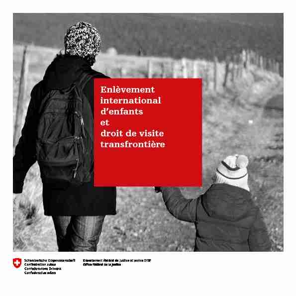 Brochure Enlèvement international d’enfants – exercice du