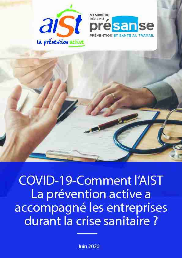 COVID-19-Comment l’AIST La prévention active a accompagné les