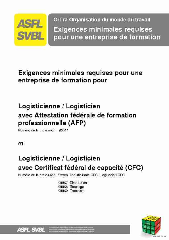 [PDF] Exigences minimales requises pour une entreprise de  - ASFL SVBL