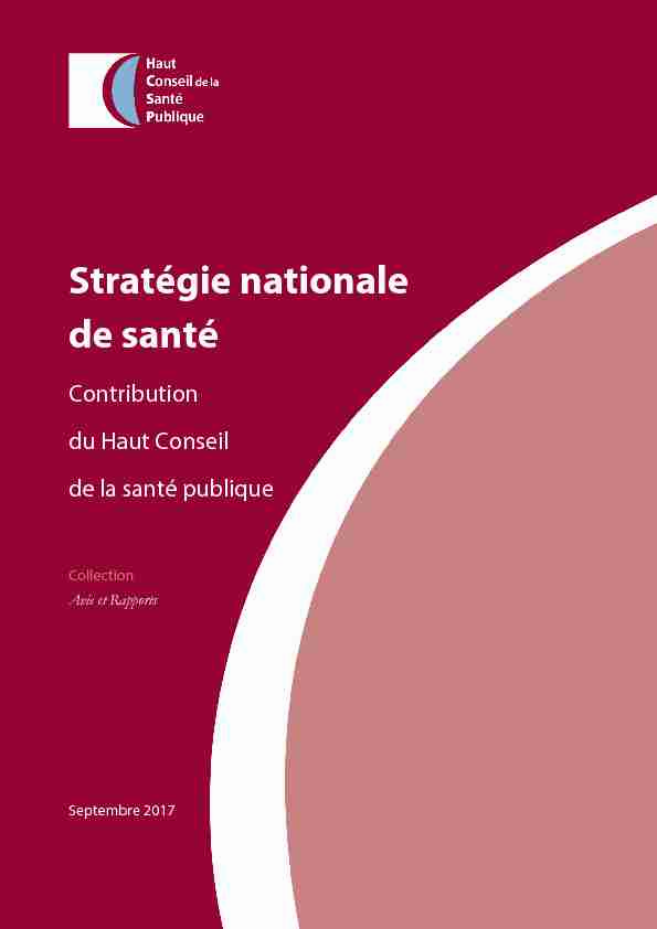 Stratégie nationale de santé : contribution du Haut Conseil de la
