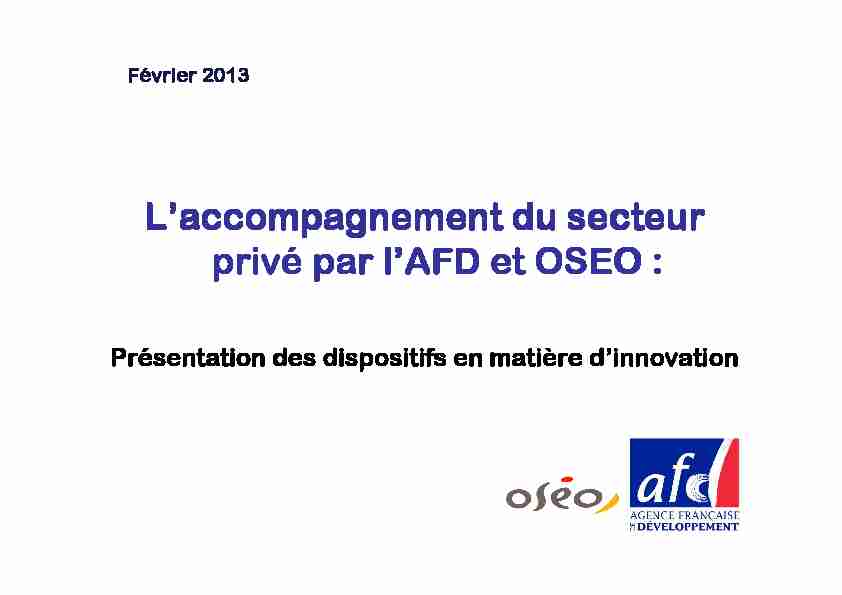 [PDF] AFD- Outil de financement des entreprises innovantes Février 2013
