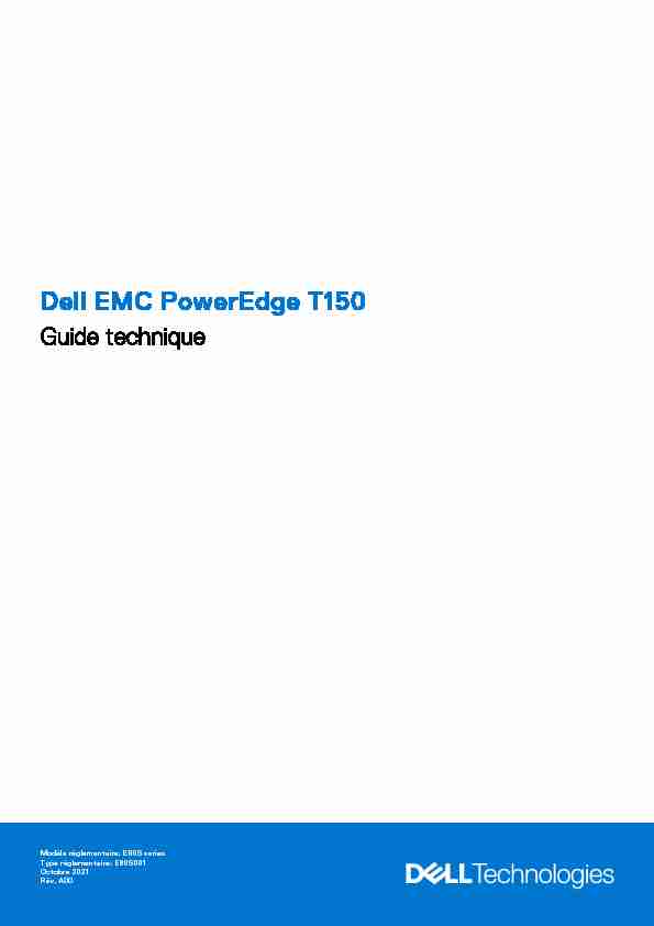 Dell EMC PowerEdge T150 Guide technique