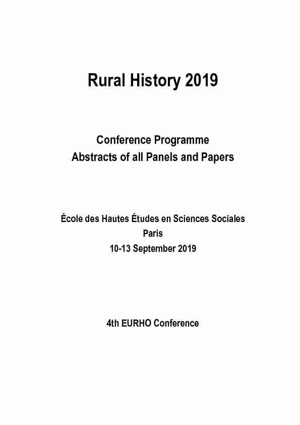 Rural History 2019