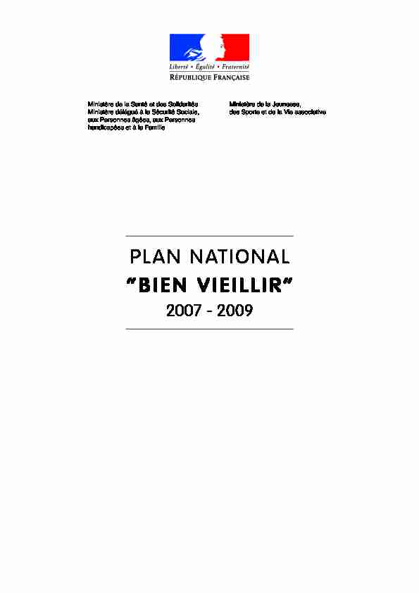 [PDF] Plan national “Bien vieillir” - Ministère du Travail