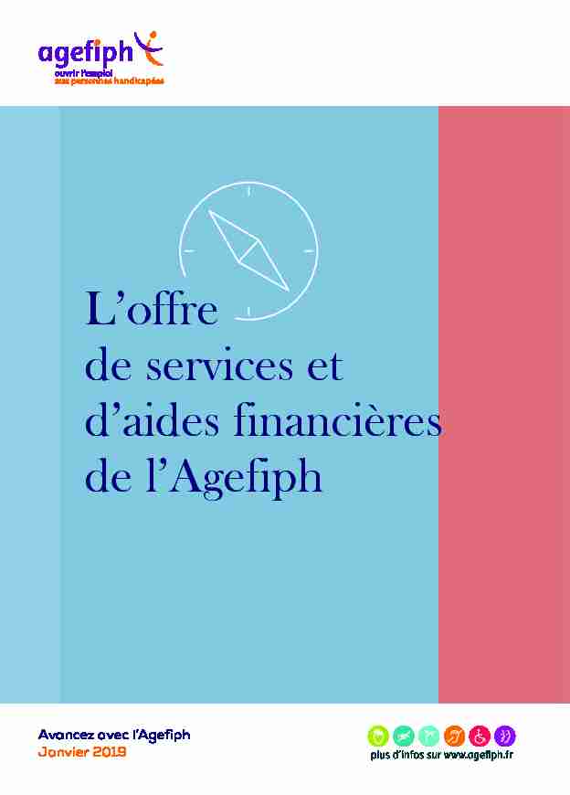 L’offre de services et d’aides financières de l’Agefiph
