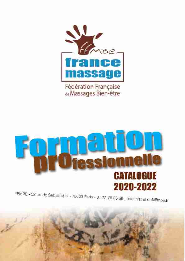FFMBE Catalogue national de formation continue 2020-2022