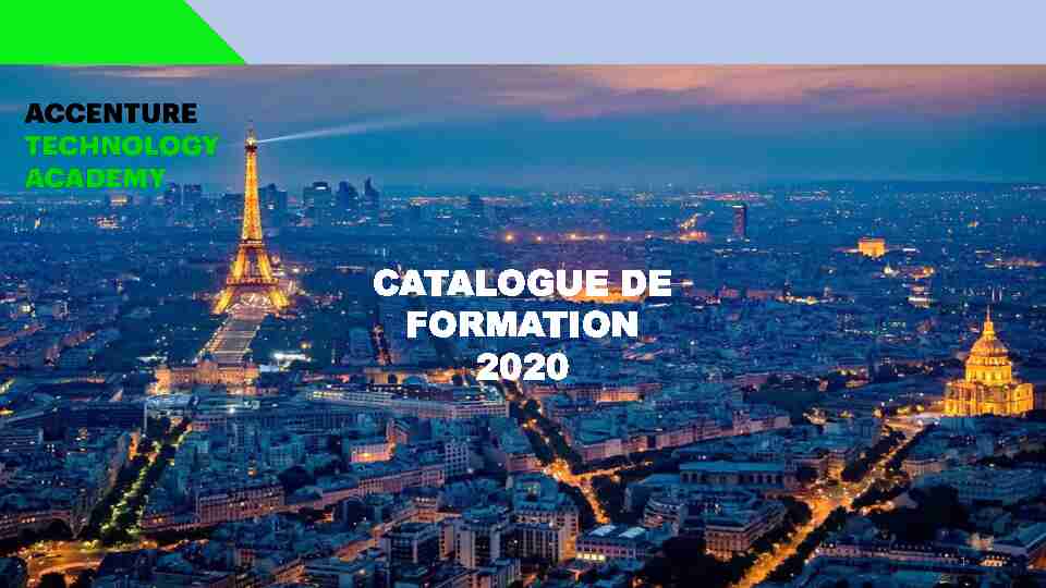 [PDF] CATALOGUE DE FORMATION 2020 - Accenture