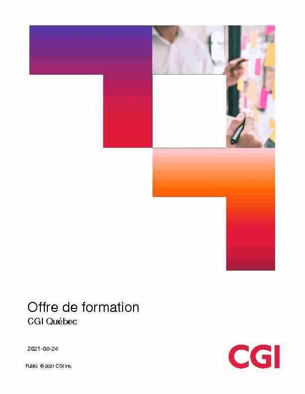 Offre de formation - CGI Québec
