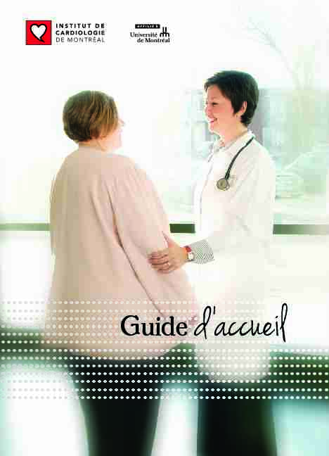 [PDF] Guide d accueil - Institut de Cardiologie de Montréal