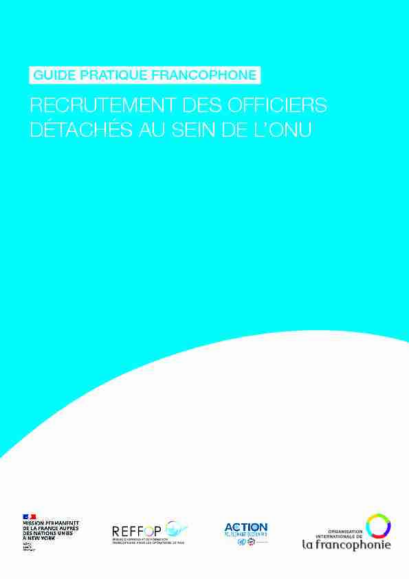 Guide pratique francophone - Recrutement des officiers détachés au