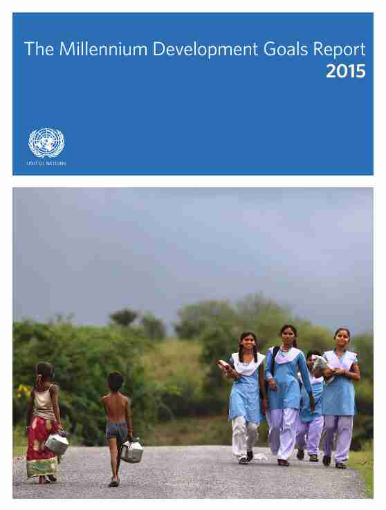 2015 Millennium Development Goal report