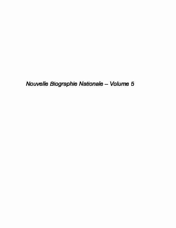 Nouvelle Biographie Nationale – Volume 7
