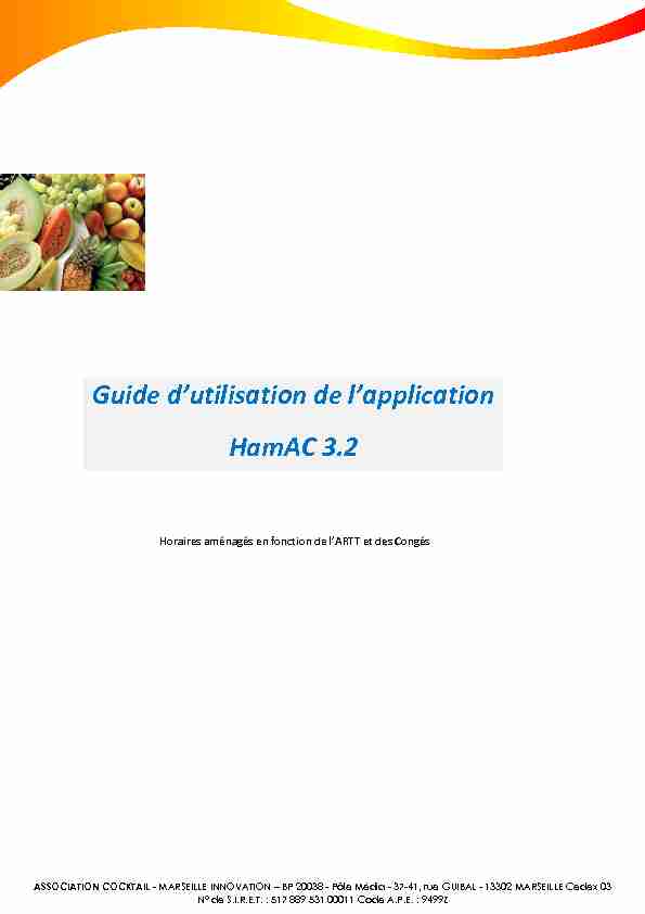 Guide dutilisation de lapplication HamAC 3.2