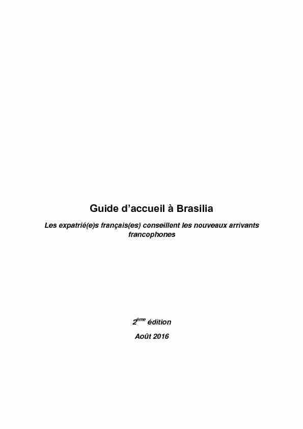 Guide daccueil à Brasilia