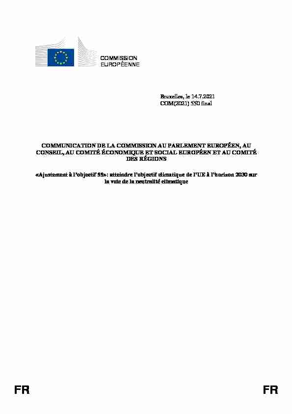 COMMISSION EUROPÉENNE Bruxelles le 14.7.2021 COM(2021