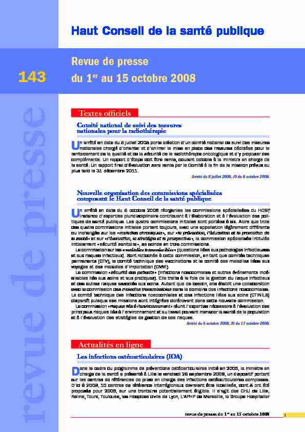 [PDF] Haut Conseil de la santé publique