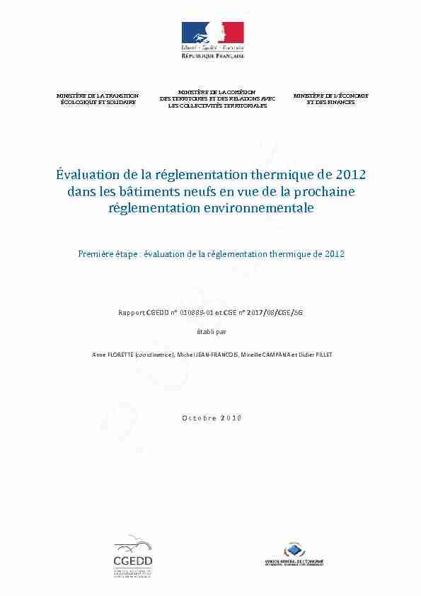 Évaluation de la réglementation thermique de 2012 dans les