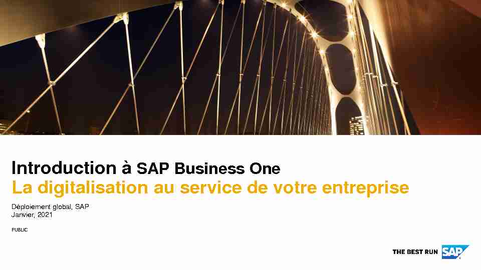 Introduction à SAP Business One - La digitalisation au service de