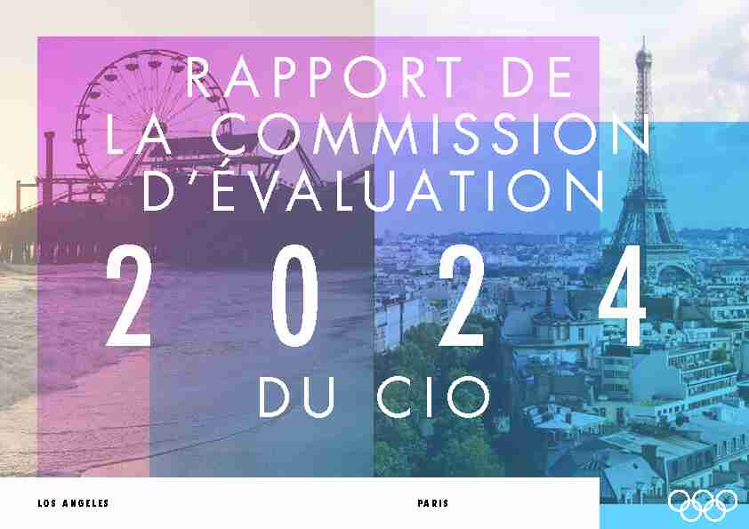 [PDF] Rapport de la Commission dévaluation du CIO pour  - Olympicorg