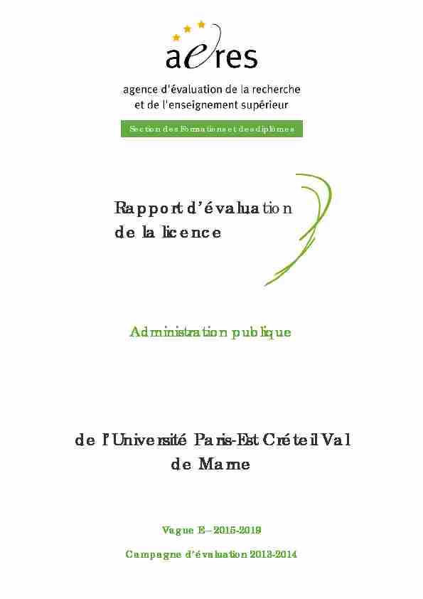 [PDF] Evaluation de la licence Administration publique (Université Paris