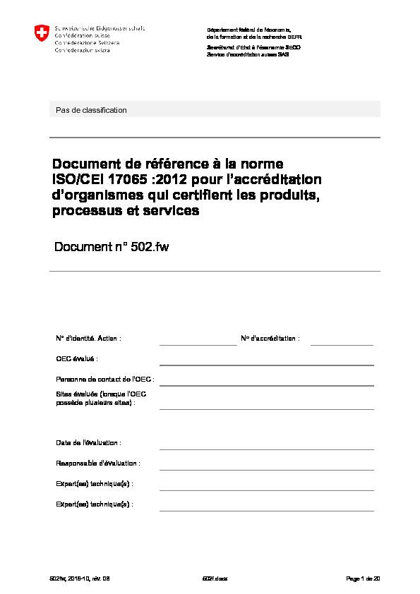 [PDF] Document de référence à la norme ISO/CEI 17065 :2012 pour l