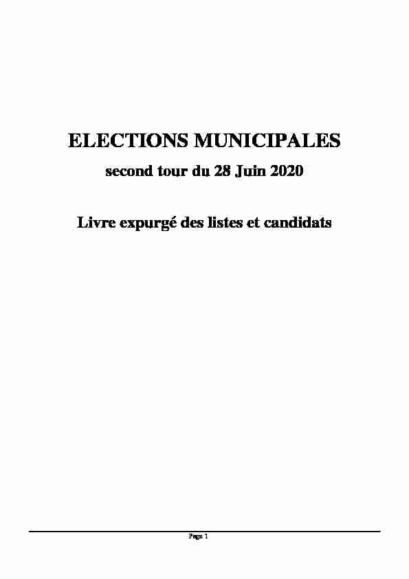 ELECTIONS MUNICIPALES