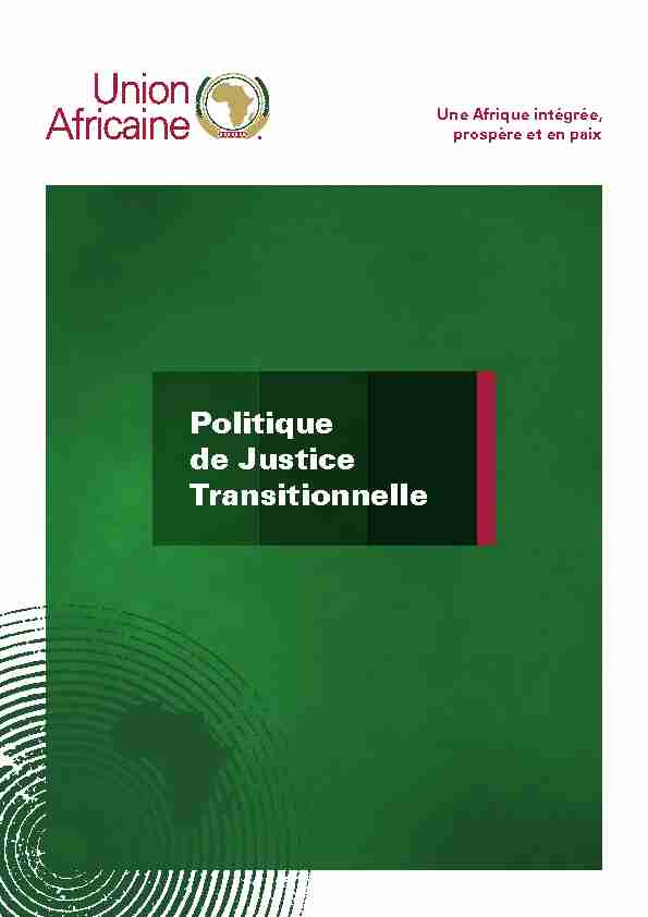[PDF] Politique de Justice Transitionnelle