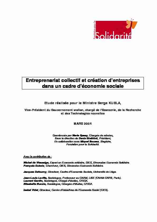 [PDF] Entreprenariat collectif et création dentreprises dans un cadre d