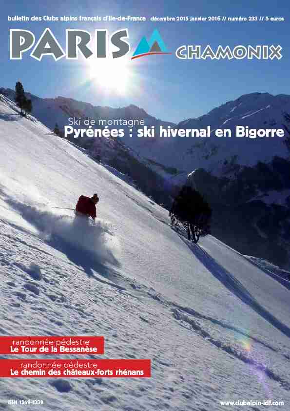 PARIS CHAMONIX Pyrénées : ski hivernal en Bigorre