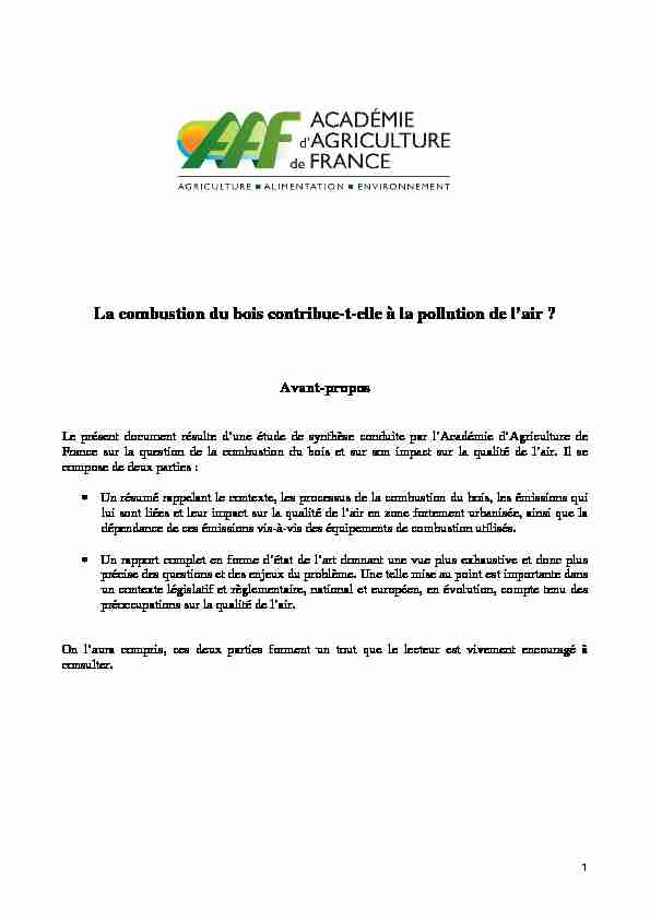 [PDF] Rapport sur la Pollution de la combustion du Bois - Académie d