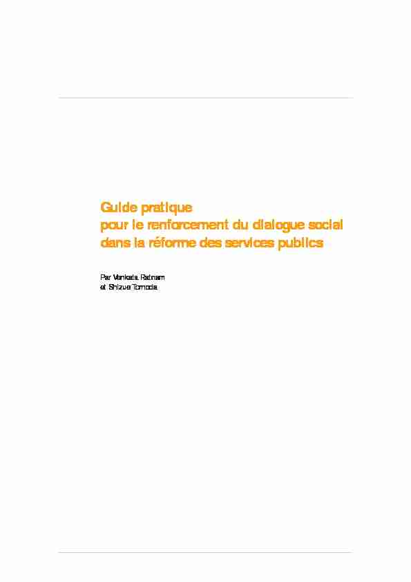 Guide pratique pour le renforcement du dialogue social dans la