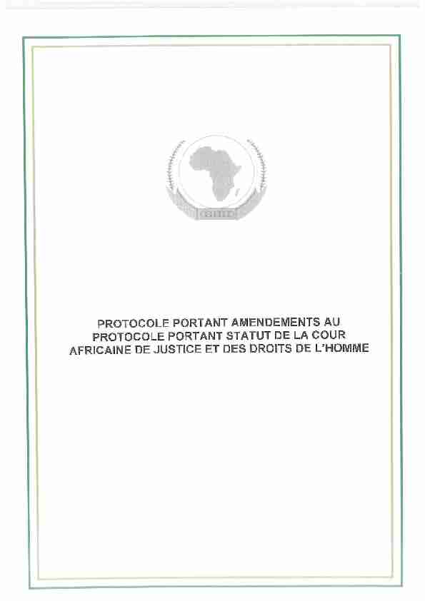 Protocole portant statut de la Cour africaine de justice et des droits