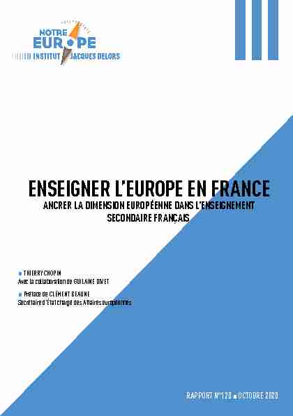 [PDF] ENSEIGNER LEUROPE EN FRANCE - Institut Jacques Delors