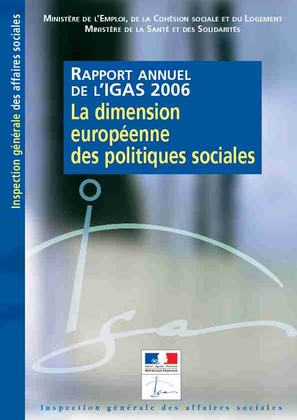 [PDF] La dimension européenne des politiques sociales - Ministère du