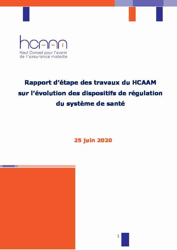 Rapport détape des travaux du HCAAM sur lévolution des