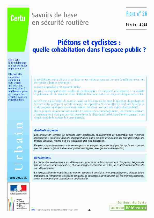 Fiche n°26 vélo - Piétons et cyclistes : quelle cohabitation dans l