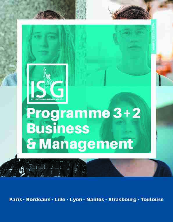 [PDF] Programme 3 2 Business & Management - ISG