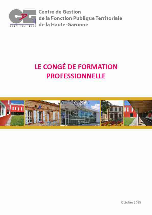 LE CONGÉ DE FORMATION PROFESSIONNELLE