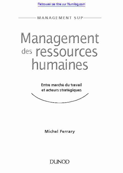 management sup Management des ressources humaines