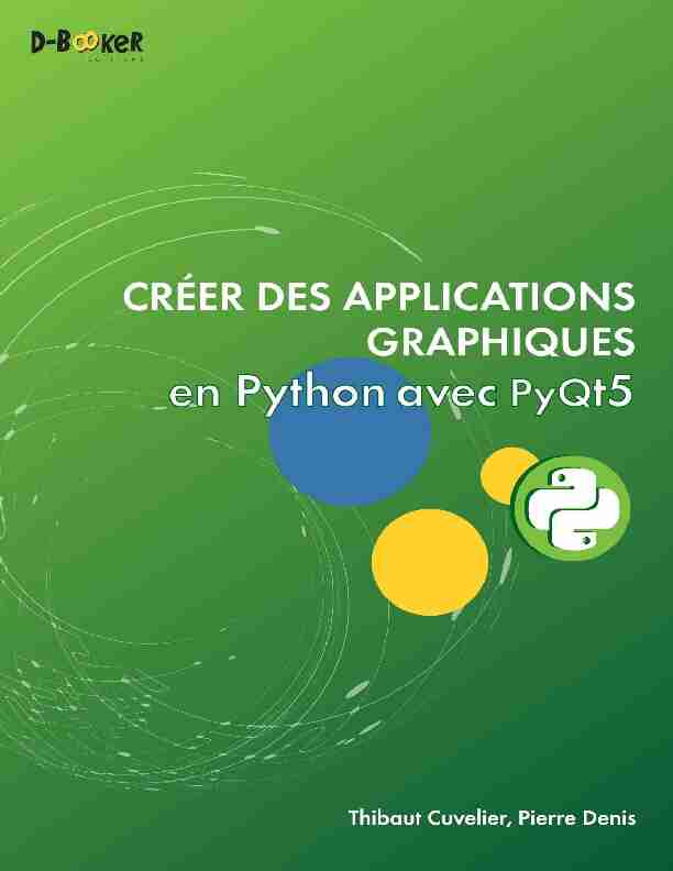 Créer des applications graphiques en Python avec PyQt5 (French