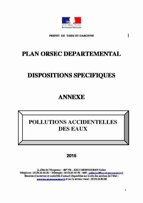 Plan ORSEC départemental - dispositions spécifiques pollut…