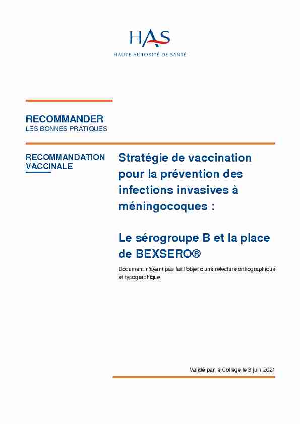 0BStratégie de vaccination pour la prévention des infections