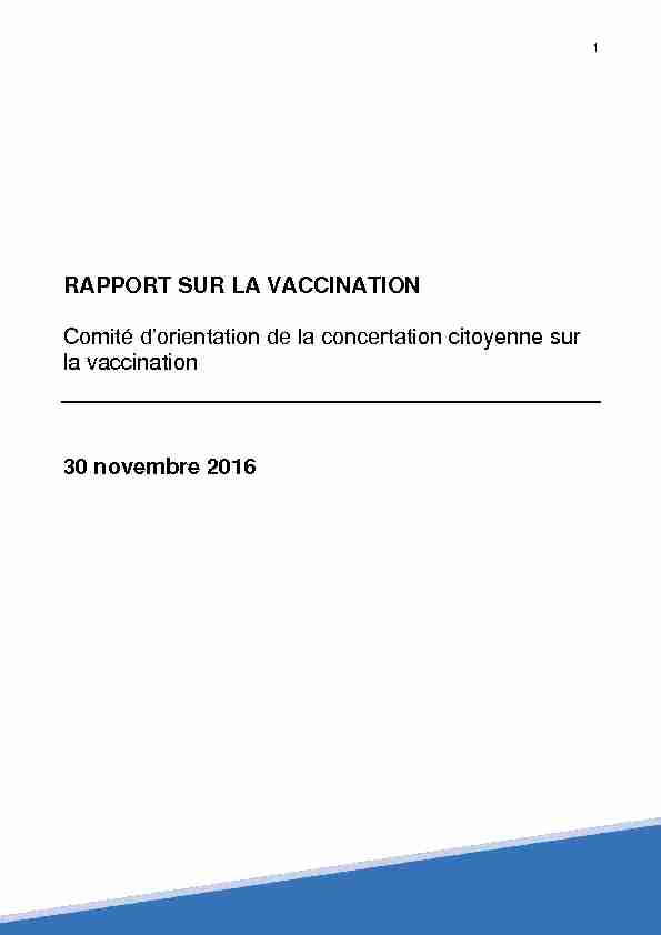 [PDF] Rapport sur la concertation citoyenne sur la  - MesVaccinsnet