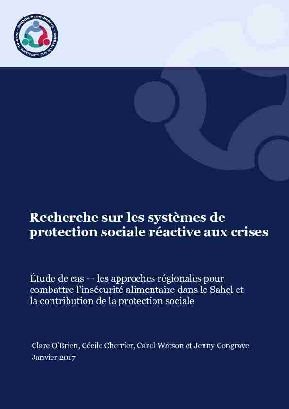 Recherche sur les systèmes de protection sociale réactive aux crises