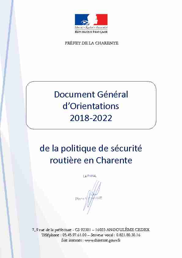 Document Général dOrientations 2018-2022 de la politique de